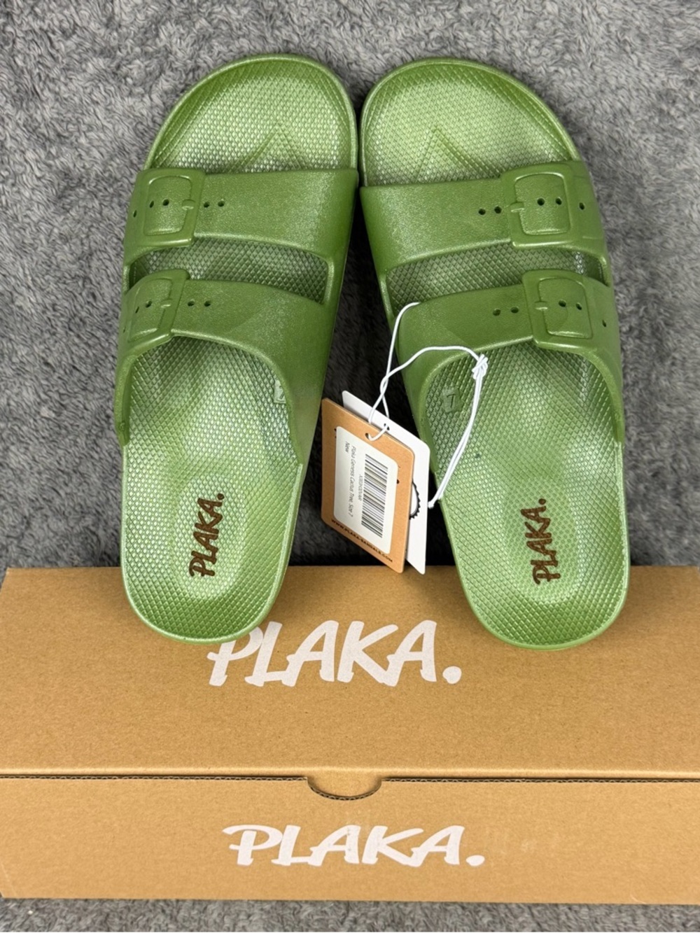 Plaka Genesis Slide Sandals Women’s 7 Cactus Green NWT